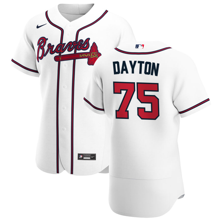 Atlanta Braves #75 Grant Dayton Men Nike White Home 2020 Authentic Player MLB Jersey->oakland raiders->NFL Jersey
